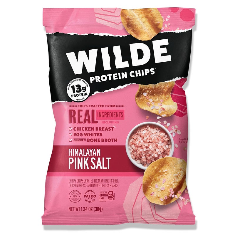 Wilde Chips WILDE Himalayan Pink Salt Protein Chips, Thin and Crispy, High Protein, Keto Friendly, Made with Real Ingredients, 1.34oz Bags (Pack of 8) - Image 1